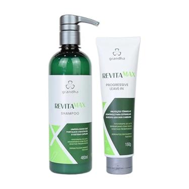 Imagem de Kit Grandha Revitamax Home Care para Fortalecimento Capilar e Revitalização dos Cabelos Danificados e Porosos (Revitamax Shampoo 480ml + Finalizador 150g)