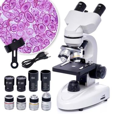 Imagem de SELFIE CAT Microscópio Composto Binocular 200X-5000X, LED, Rosa