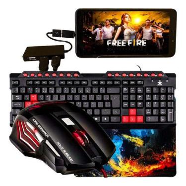 Imagem de Kit Mobilador Teclado Multimídia Mouse Led 7 Cores 3200Dpi + Pad Speed