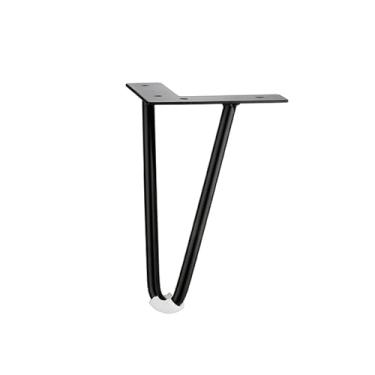 Imagem de Light luxury metal sofa legs, suitable for cabinets, TV cabinets, coffee tables, bathroom cabinets, strong load-bearing, firm and stable without shaking（4ps）(Black,11cm/4.33in*35cm/13.77in)