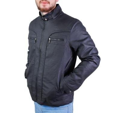 Imagem de Jaqueta Couro Marrom Masculina Motoqueiro Inverno Pronta Entrega Imper