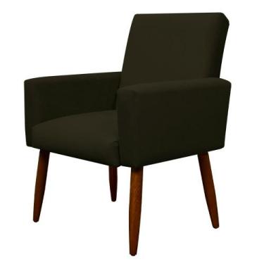 Imagem de Cadeira Poltrona Sala Escritorio Recepção Nina Suede Herrero, Marrom