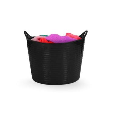 Imagem de Balde Flexivel Cesto Multiuso Preto Roupa Brinquedos 15L - ARTHI