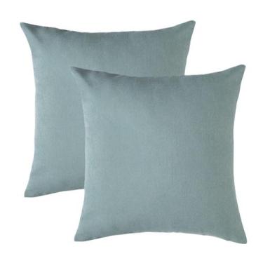 Imagem de Kit 02 Capas de Almofada Luna Malha Grossa Liso Jolitex, Verde