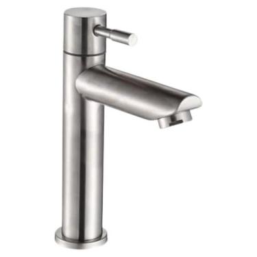 Imagem de Torneira para Banheiro Baixa Prata em Aço Inox Moderna - Casa Moliê