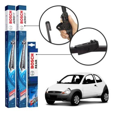 Imagem de Kit 3 Palhetas Dianteiras + Traseira Original Bosch Ford Ka 1999 a 200