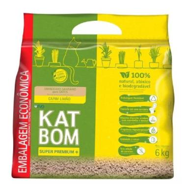 Imagem de Areia Higiênica para Gatos Katbom Econômica Capim Limão 6kg - FVO