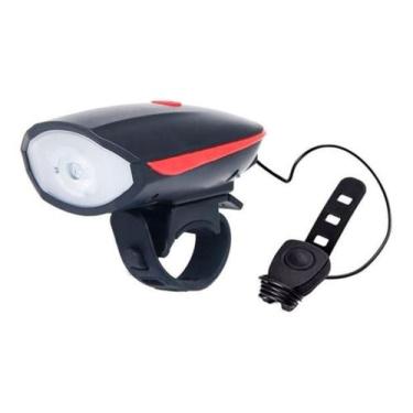 Imagem de Farol C/ Buzina Lanterna Bike Bicicleta Luz Led Recarregável - EK