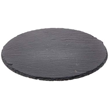 Imagem de Cilio Tábua redonda de ardósia e queijo, 28 cm de diâmetro, preta