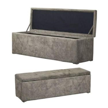 Imagem de Puff Bau Recamier Casal Para Cama Box Bege Suede   - BEATRIZ DECOR 