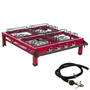 Imagem de Fogão Industrial Grande 4 Bocas Alta Pressão de Mesa/Bancada ROA - ROA