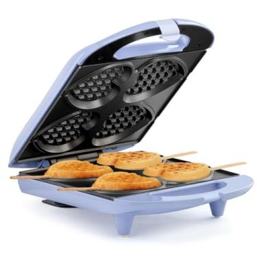 Imagem de Holstein Housewares - Máquina de waffle de coração antiaderente, lavanda - Faz 4 waffles em forma de coração em minutos