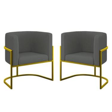 Imagem de Kit 02 Cadeiras Poltrona Lua para Sala Quarto Veludo - B Balaqui Decor