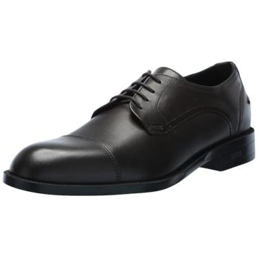 Imagem de BOSS Sapato social masculino Oxford Derby de couro macio Tayil, Madeira marrom, 45