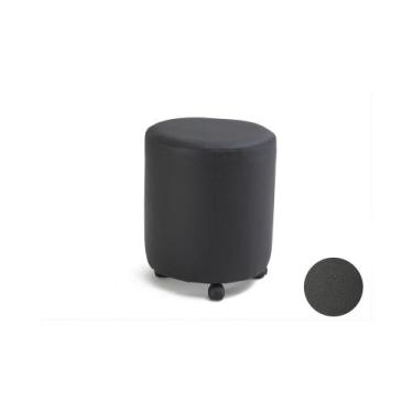 Imagem de Puff Decorativo Cilindro com Rodízios Corano Preto C - 05 - Domi, Cora