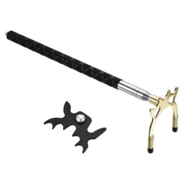 Imagem de PATIKIL Ponte retrátil para taco de bilhar, acessório de taco de bilhar de silicone com cabeça de ponte alta de metal removível para competição de mesa de sinuca, dourado/preto