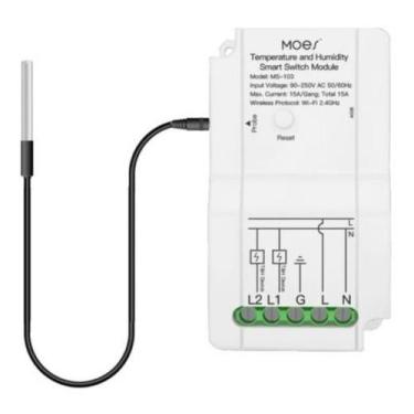 Imagem de Controle Temperatura Umidade Inteligente Alexa E Google Home - Moes