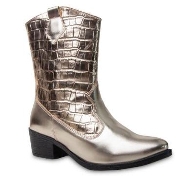Imagem de Bota Texana Western Bordada Croco Feminina Tendencia Moda Ana Castela 