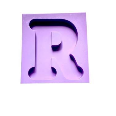 Imagem de R678 Molde de silicone luminária letra R resina decorar - confeitaria 