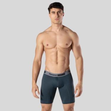 Imagem de Cueca masculina Boxer Long Leg Keeper Poliamida, M, Cinza