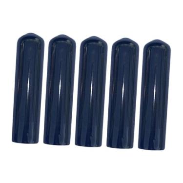 Imagem de menolana 5 pçs piscina cue ponta cobre dicas de bilhar cobre portátil acessórios de bilhar piscina cue ponta protetor tampas snooker ponta cobre, 13mm