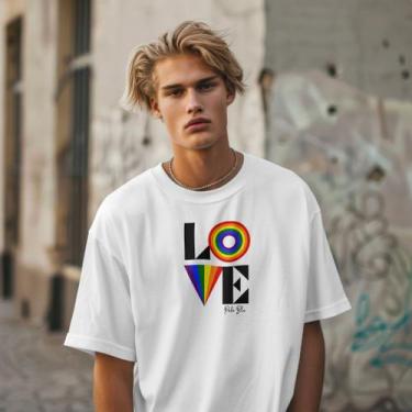 Imagem de Camiseta Casual Masculina Polo Blu Love em Algodão do P ao G1, Branco,