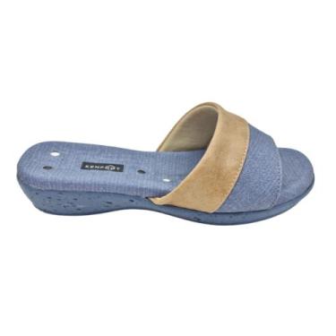 Imagem de Sandália Confortável feminina magnética original KENFOOT - ZAYA, Azul,