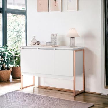Imagem de Buffet Aparador com 3 Portas Miami Branco Cobre 