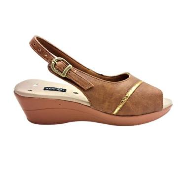 Imagem de Sandália Confortável Feminina Magnética KENFOOT - NEFERTARI, Marrom, 3