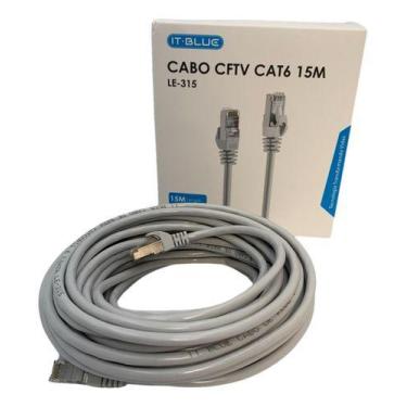 Imagem de Cabo De Rede Ethernet Internet Cat6 Rj45 Banhado 15 Metros - IT-Blue, 