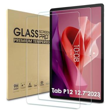 Imagem de WD&CD Pacote com 2 protetores de tela compatíveis com Lenovo Tab P12 12,7 polegadas 2023, filme de vidro temperado 【Antiarranhões】【Antibolhas】【Alta definição】