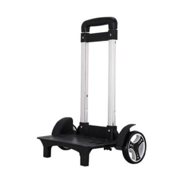 Imagem de YsXoWiui Carrinho de compras com rodas carrinho de compras portátil liga alumínio acampamento leve carrinho de compras versátil mochila trole, Preto