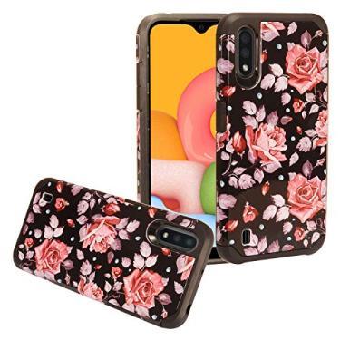 Imagem de CELZEN – Capa para celular Samsung Galaxy A01 SM-A015 – Imagem híbrida, AD1 Pink Rose