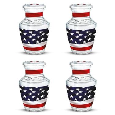 Imagem de Urna com bandeira americana - urnas pequenas para lembrança de cinzas humanas - urna para cinzas adulto masculino - urnas humanas para cinzas - urnas de cremação para mulheres - urnas funerárias para
