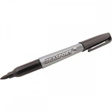 Imagem de Caneta Marcacao Permanente Brasfort Ponta Fina Preta 7855 - Kit C/12, 