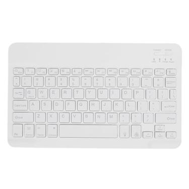 Imagem de Teclado Bluetooth, Teclado Sem Fio Ultra-fino, Teclado Retroiluminado Sem Fio Portátil, Teclado Recarregável, Layout QWERTY UK para Android, IOS, PC Laptop Tablet Phone (Branco)