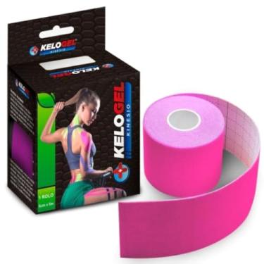 Imagem de Kinesio Tape Fita Bandagem Elástica Funcional Sport Adesiva 5cmx5m Pós-Operatório Fisio Gestante Kelogel (Rosa)