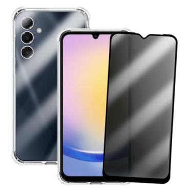 Imagem de Kit Capinha Anti Shock e Película Privacidade 3D Anti-Spy Compatível Samsung Galaxy A25