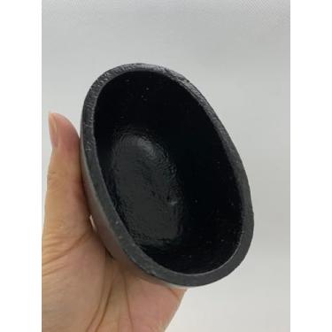 Imagem de Caldeirão oval de ferro fundido, caldeirão de bruxas, ótimo para uso com incenso de carvão, sálvia borrada (médio)