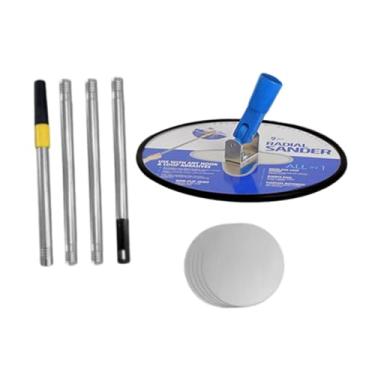 Imagem de KiBcsLic Drywall Pólo Larda de drywall Polishing Landing Tool de 360 ​​graus Radial de 9 polegadas, lixadeira de parede redonda para paredes e tetos