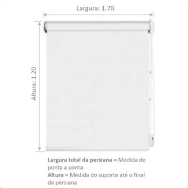 Imagem de Central de Persianas, Cortina Persiana Rolo Blackout Branco 0% Luz ideal para quartos, sala, varanda, cozinha e escritório - Largura 1,70 x 1,20 Altura