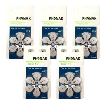 Imagem de 30 Pilhas Baterias 675 Pr44 P675 A675 Aparelho Auditivo Phonak