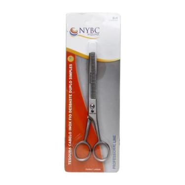 Imagem de Tesoura Cabelo Inox Desbaste Duplo 5 3/4" NYBC Beauty -  Corte preciso