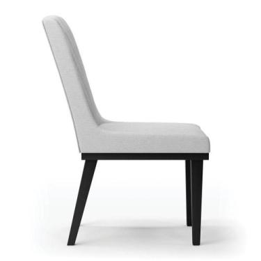 Imagem de Cadeira Sala De Jantar Base Madeira Preto Kit 4 Sofia Linho D03 - D'ro