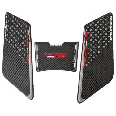 Imagem de Protetor de almofada de tanque de gás adesivo de cobertura lateral para guarnições de moldura de carenagem decalque compatível com Suzuki DL1050 DE Adventure Vstrom 1050 2023 2024 2025 (VERMELHO)