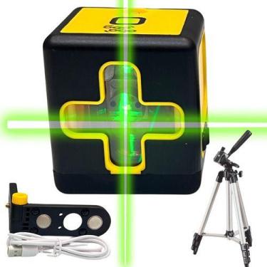 Imagem de Kit Nível Laser 2 Linhas Verde 20 Mts Com Tripé E Suporte - Genérico