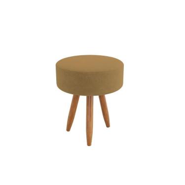 Imagem de Puff Decorativo Redondo Sofisticado Sala De Estar Moderno Capuccino