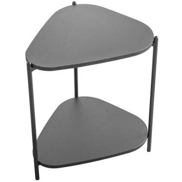 Imagem de Mesa Lateral Para Sala De Estar Pés Metálicos Adek A03 Nero Preto - Lyam Decor