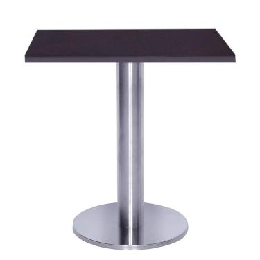 Imagem de Mesa Beta Big Inox 75 Cm (alt) Disco Redondo Tampo Mdp Quadrado 60 Cm (larg) X 2,50 Cm (alt) Preto