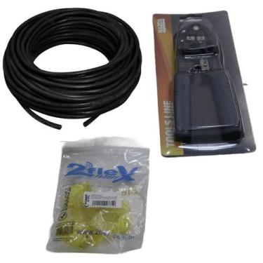 Imagem de Kit Cabo de Rede CAT5e 15m + Alicate para Crimpar + 4 RJ45 - Copperlan